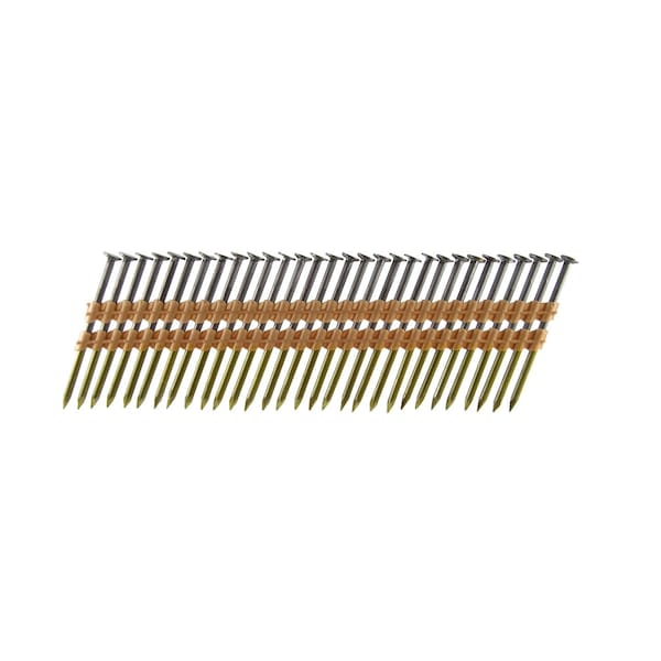 Common Nail, 3-1/4 in L, 22D, Steel, Bright Finish, 4000 PK